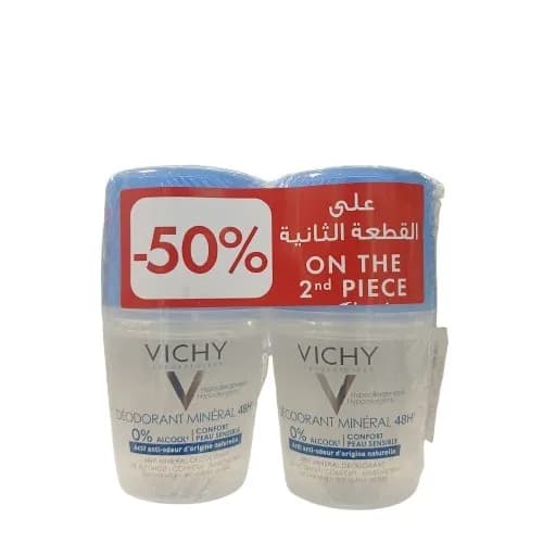 Vichy Deodorant Offer Pack 50 % Mineral 48H Alcohol Free Antitranspirant