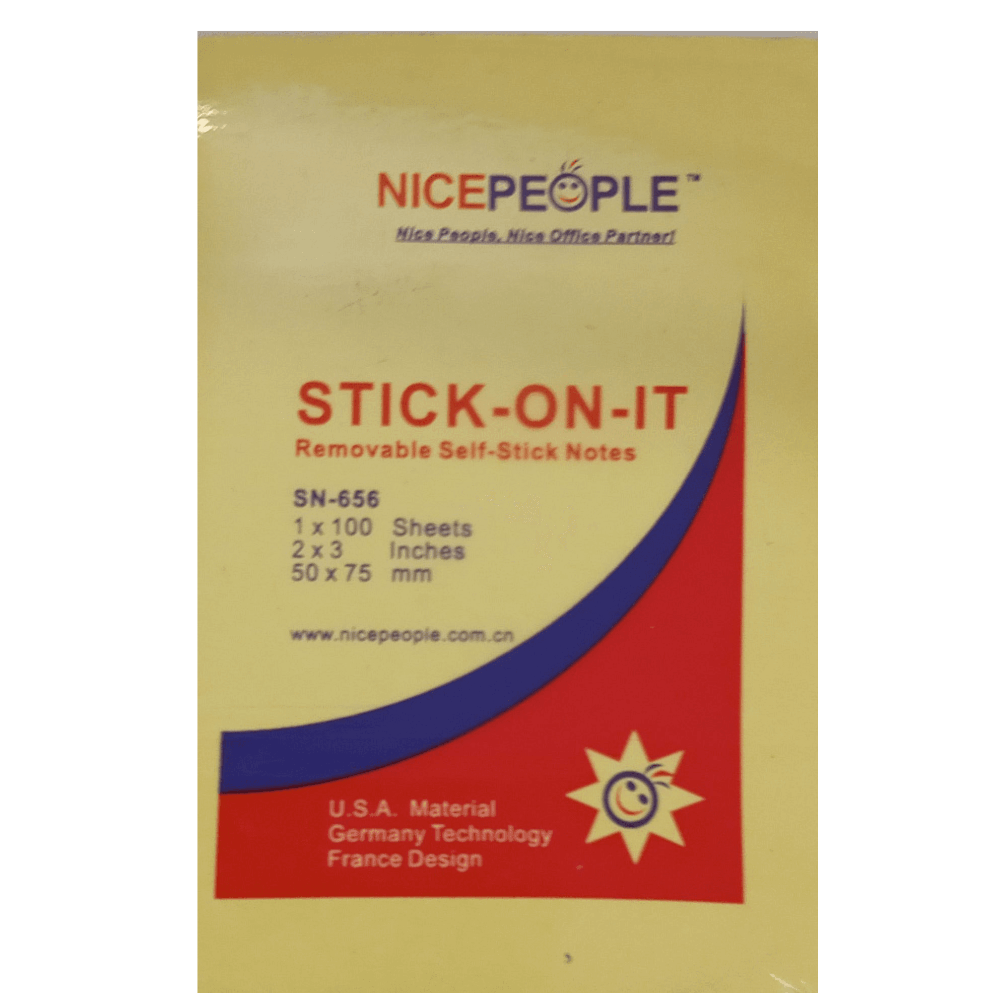 Notes Sticky   100 Sheets Paper 75Gsm 50x75 MM Light Yellow