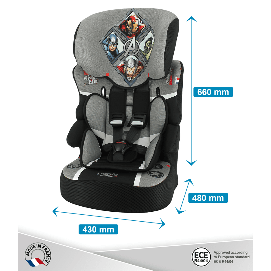 Nania Avengers Heroes Beline Carseat For Group 1/2/3 (Grey)