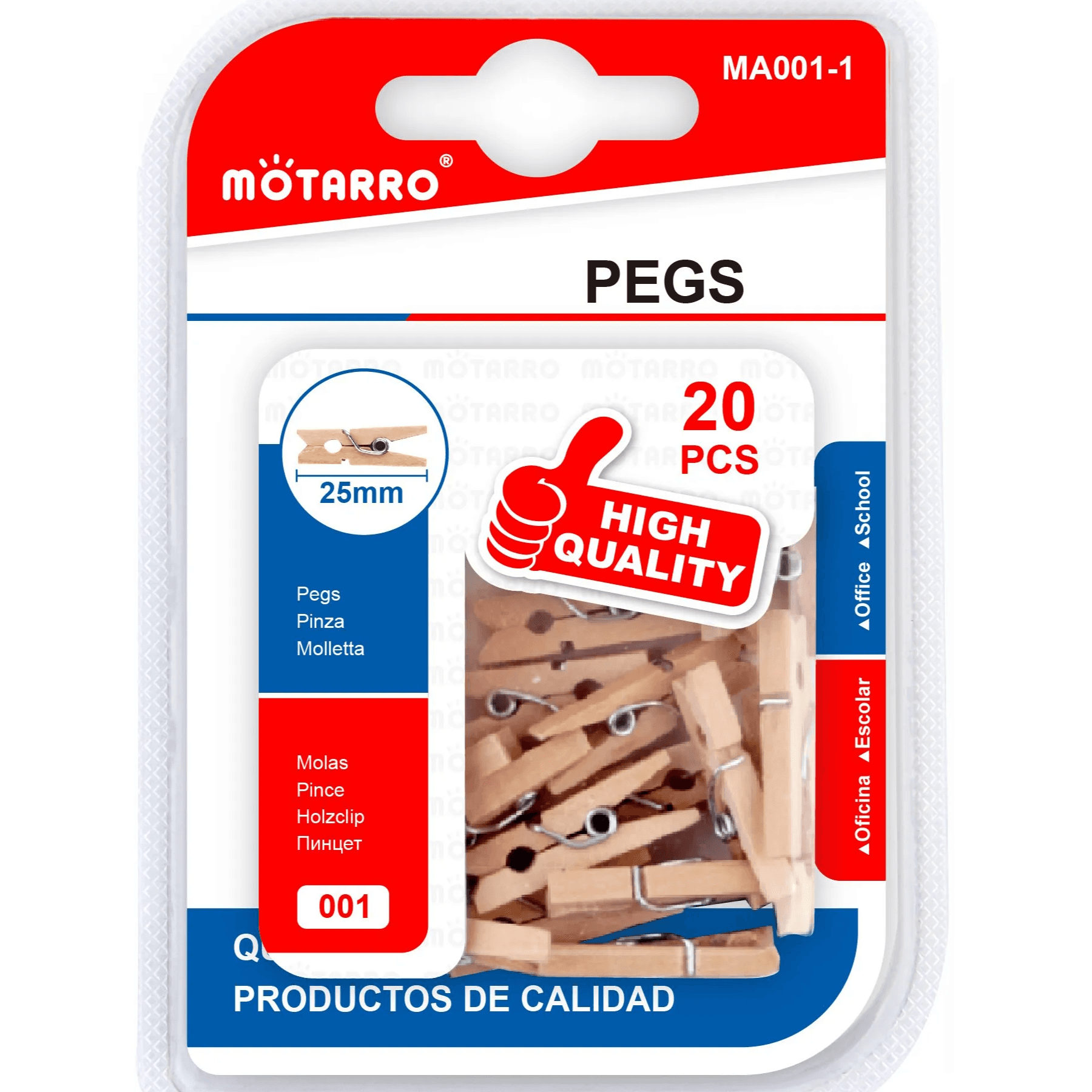 Wooden Pegs 0006-11/25mm 20pcs, 20pcs Natural Color
