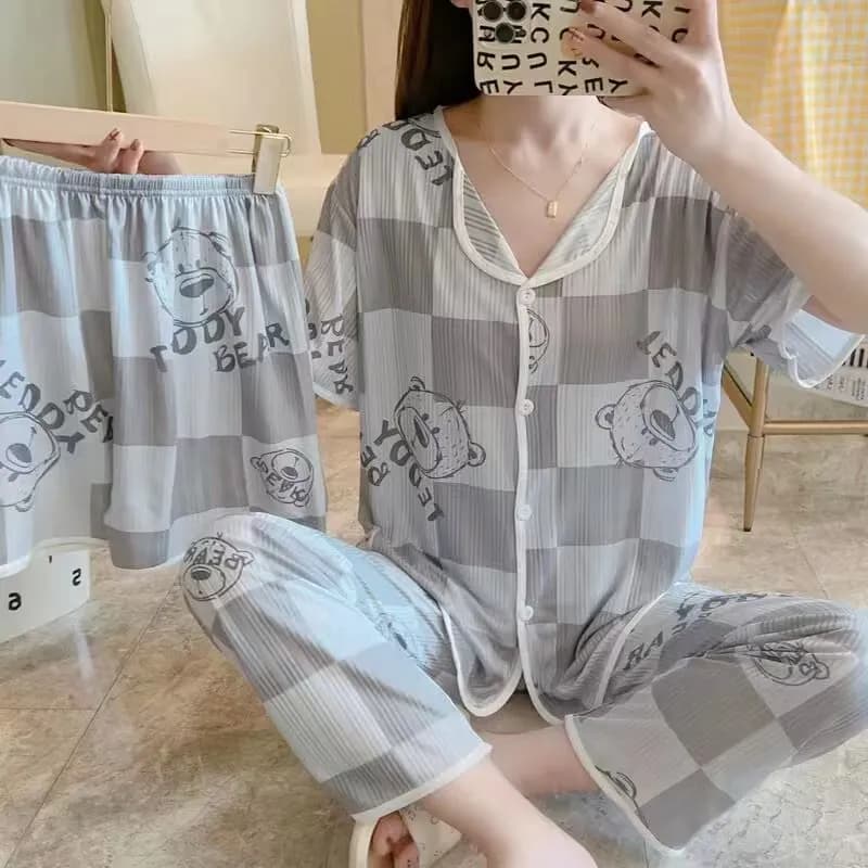 New Ladies Spring Autumn Thin Section Large Size Women'S Pajamas