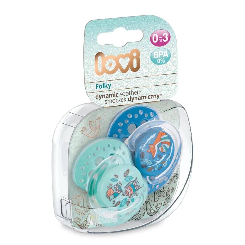 Lovi Folky Soother Boy 0-3M-2Pcs-22/841