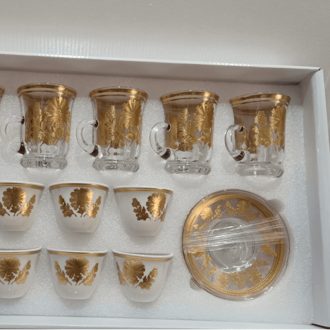 Set of Tea  and Arabic Coffee Cups - 12 pcs