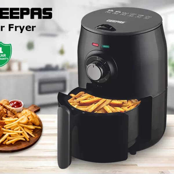 Geepas Gaf37516 1.8 Litre 1000W Electric Mechanical Air Fryer - Black