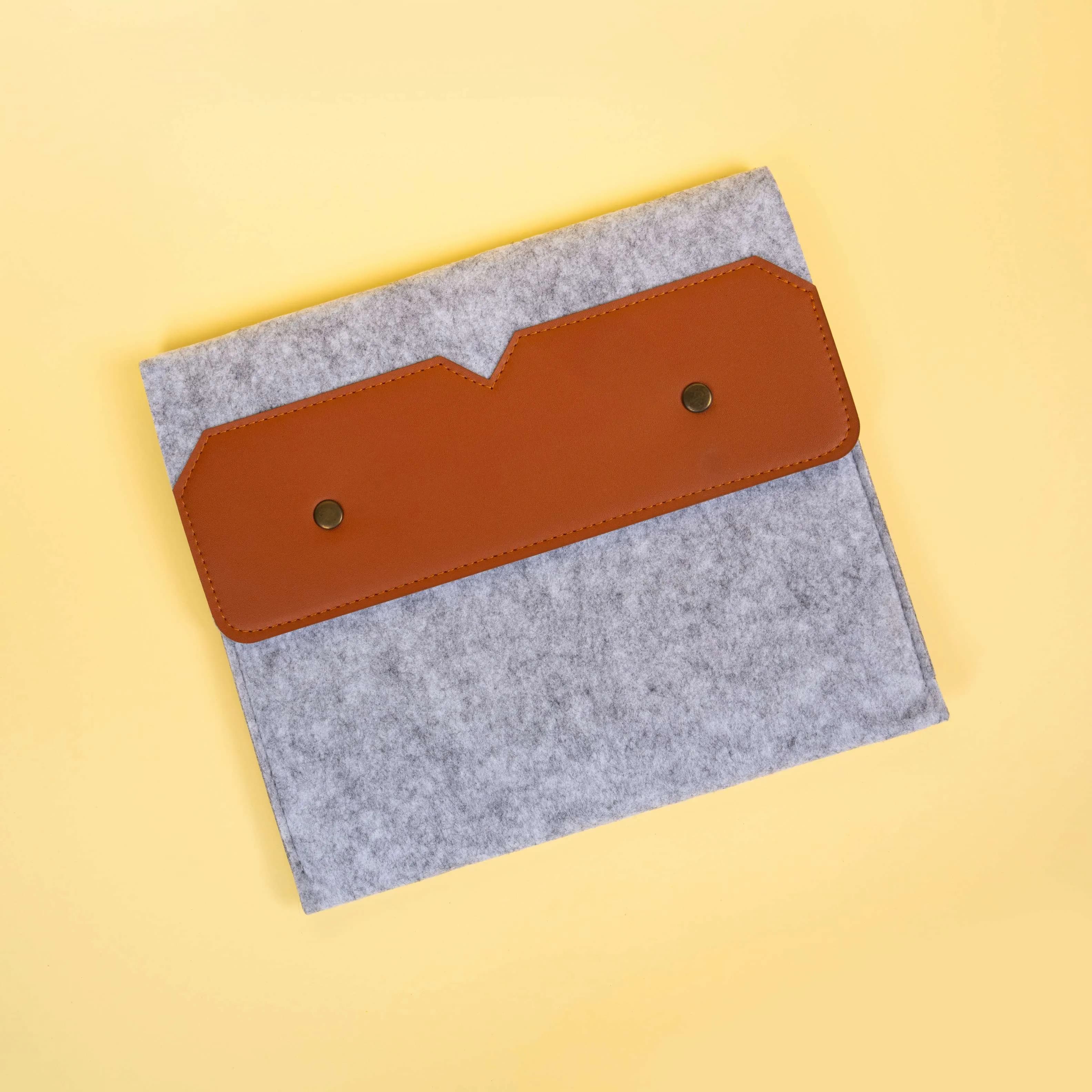 Felt Document Case / Organiser In Gray And Brown (Buy 1 Get 1 Free)