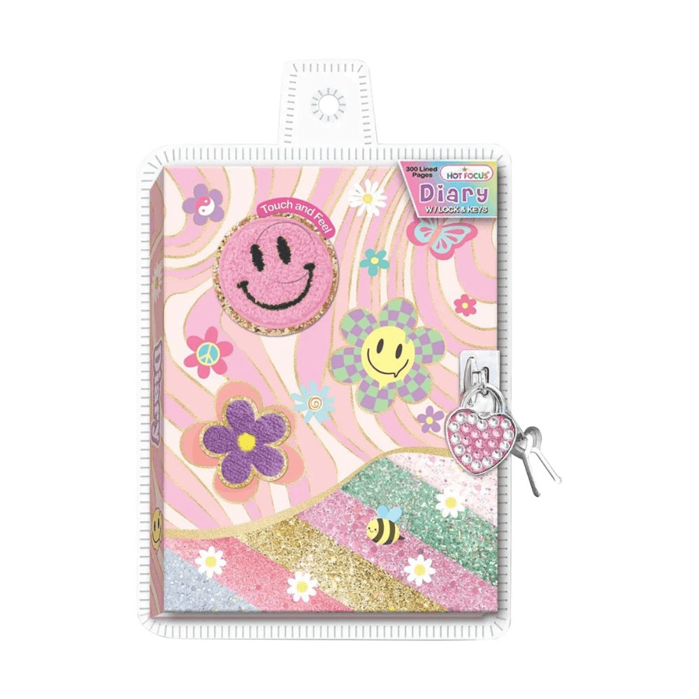 Hot Focus Groovy Flower Diary With Lock & Key (300 Pages)