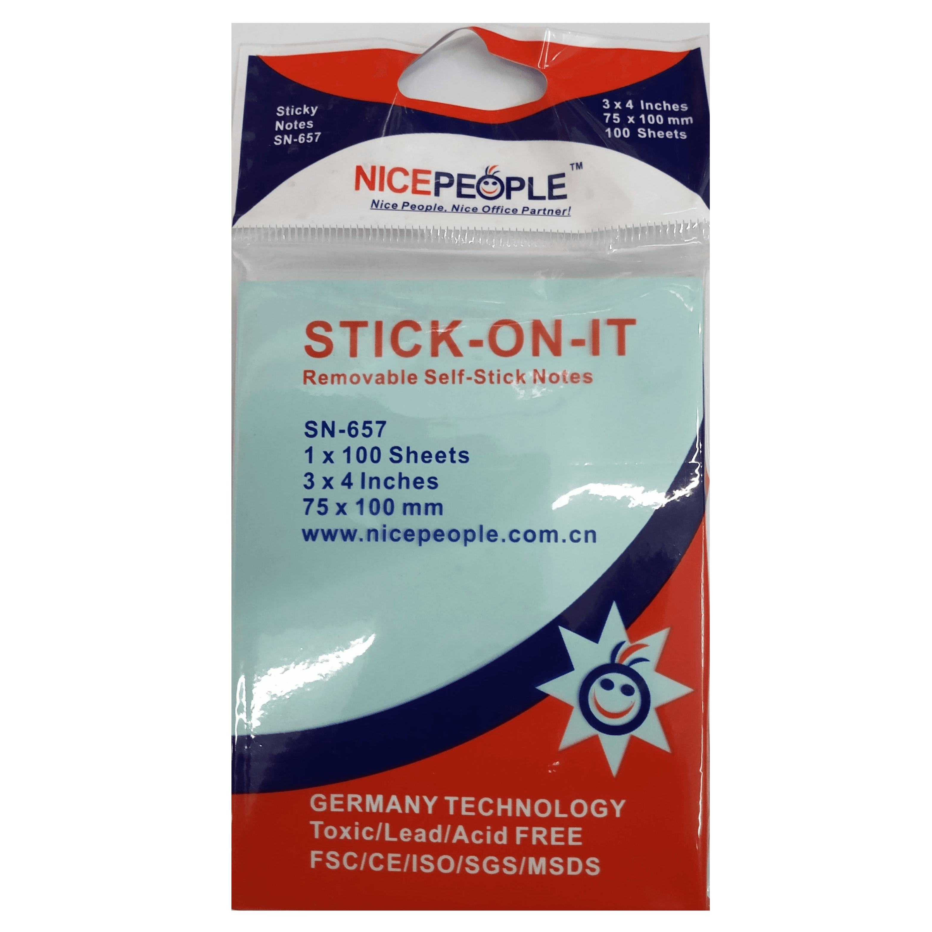 Notes Sticky   100 Sheets Paper 75Gsm 75x100MM Blue