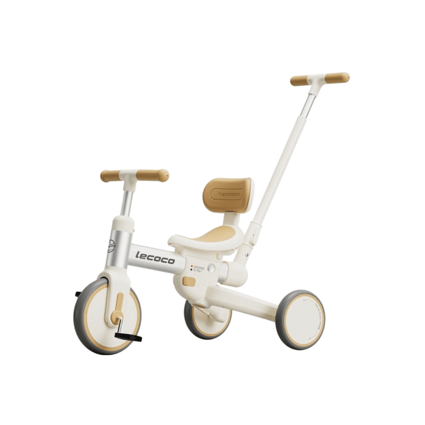 Lecoco Kids Trike S3، أبيض، 68.5*45*53 شريط دفع: 71-87.5 سم