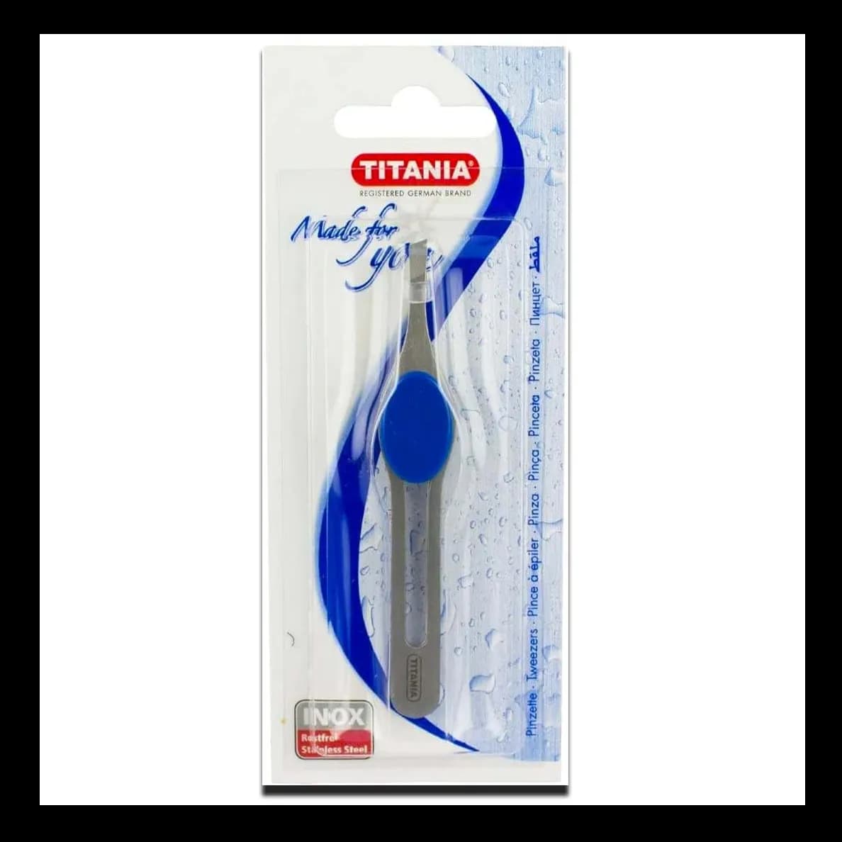 Titania-Tweezer Set, Blue Satin Finish Slanted 9.5Cm X Splinter Tweezer 5Cm