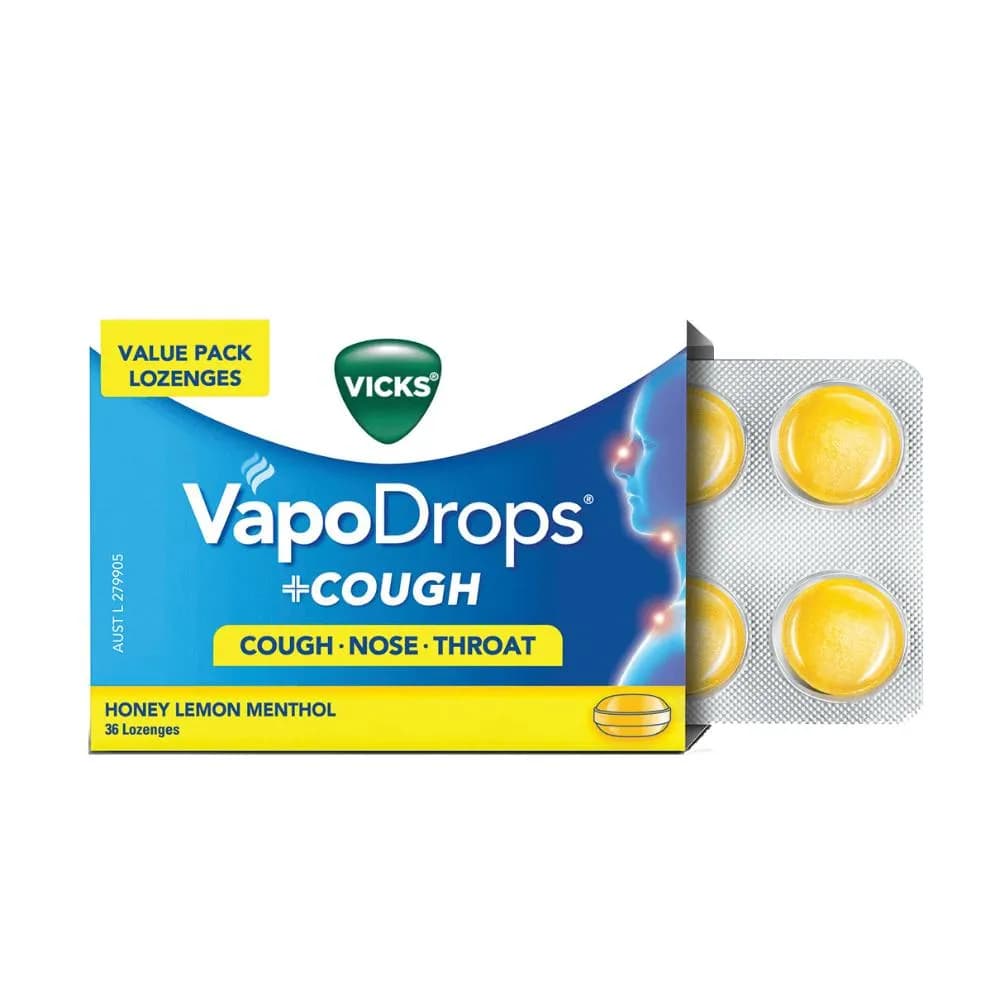 Vicks Vapo Drops Loz-Honey Lemon Menthol 36S