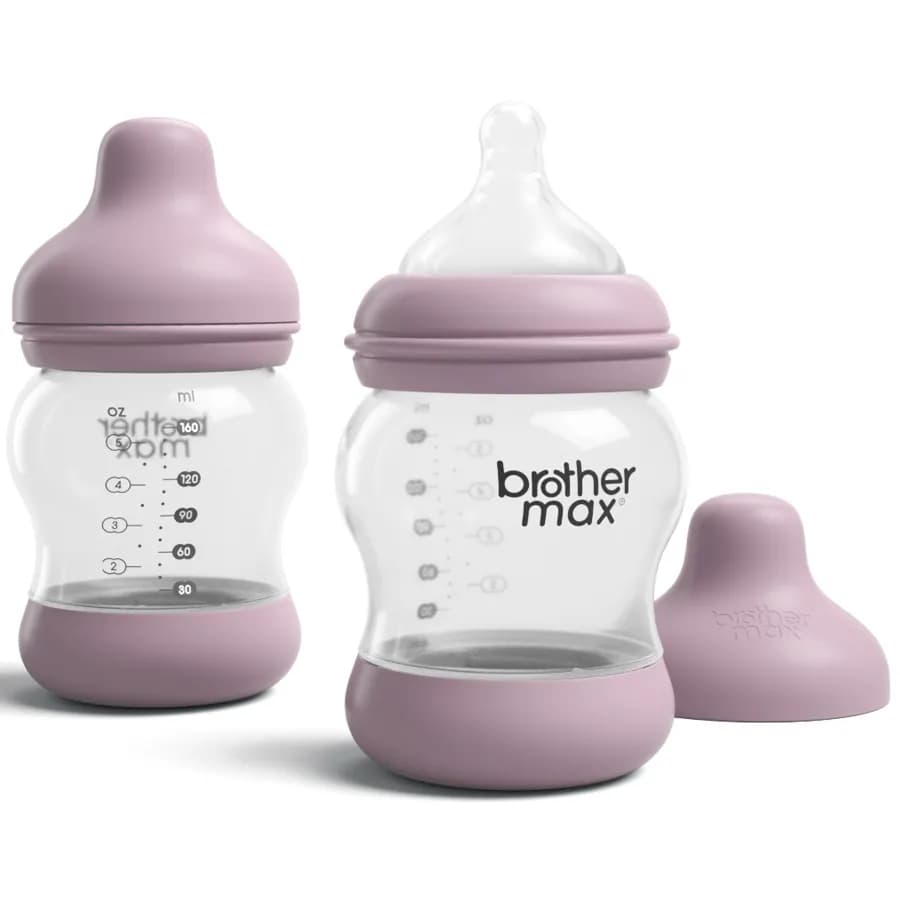 Brother Max Pp Anti-Colic Feeding Bottle 160Ml/5Oz + S Teat - Pack Of 2 (Pink)