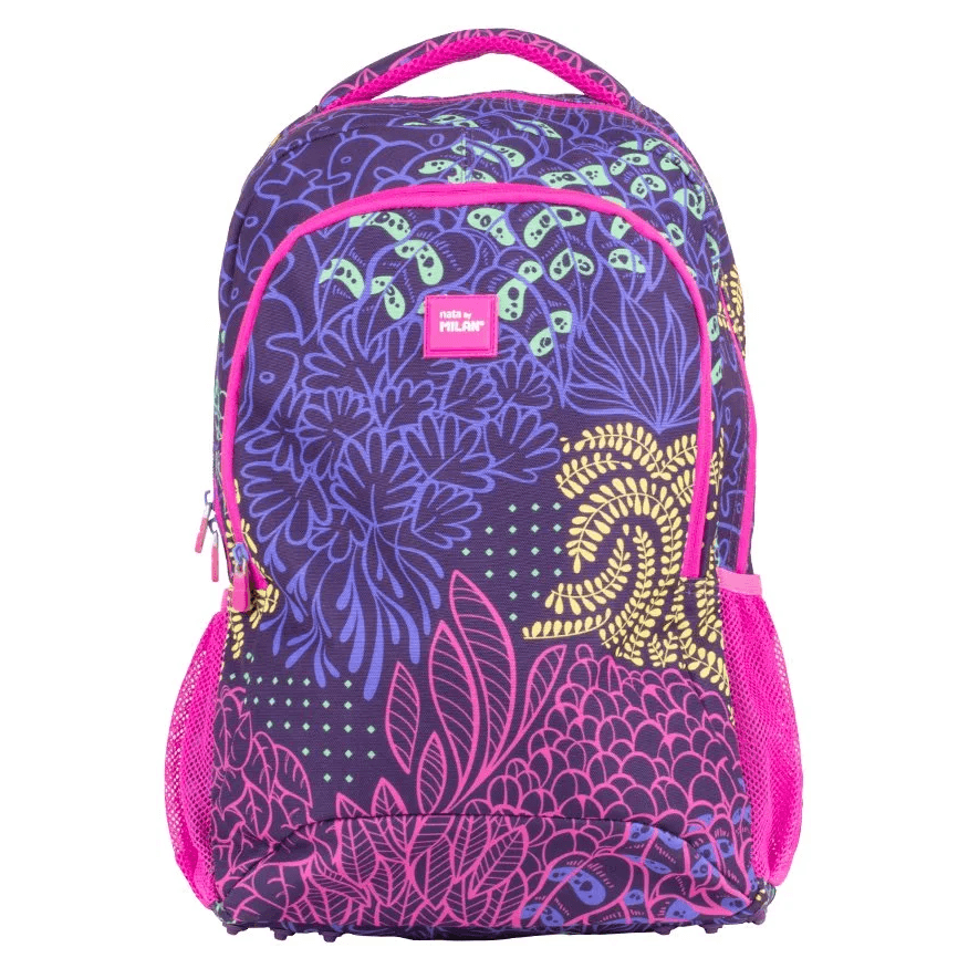 2-zip school backpack (21 L) Fireflies special series, lilac
