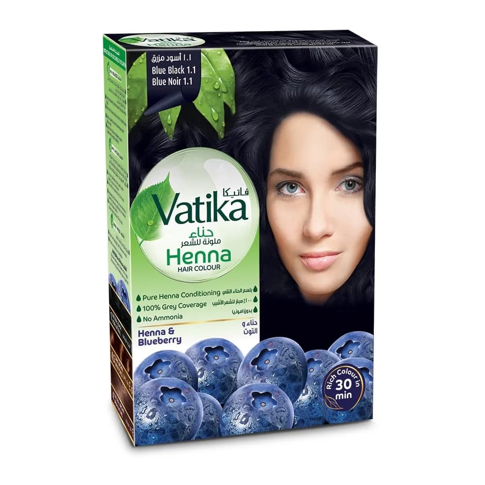 Vatika Blue Black Henna Hair Color 1.1 60G