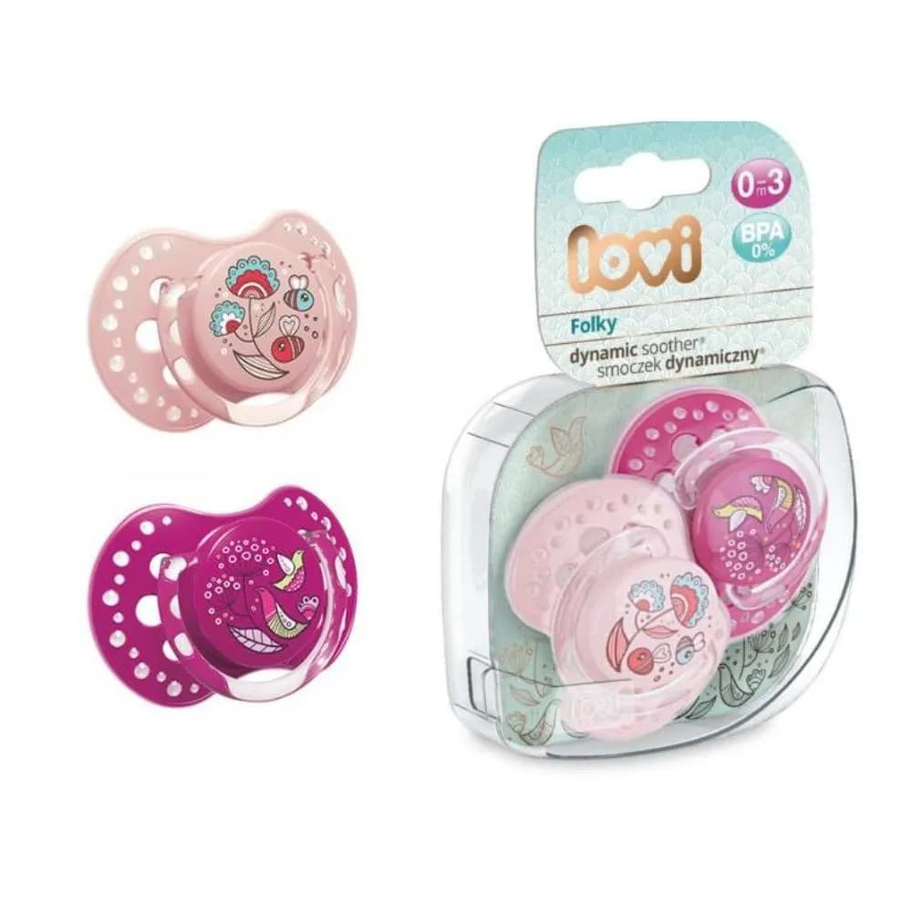 Lovi Folky Soother Girl 0-3M-2Pcs-22/841