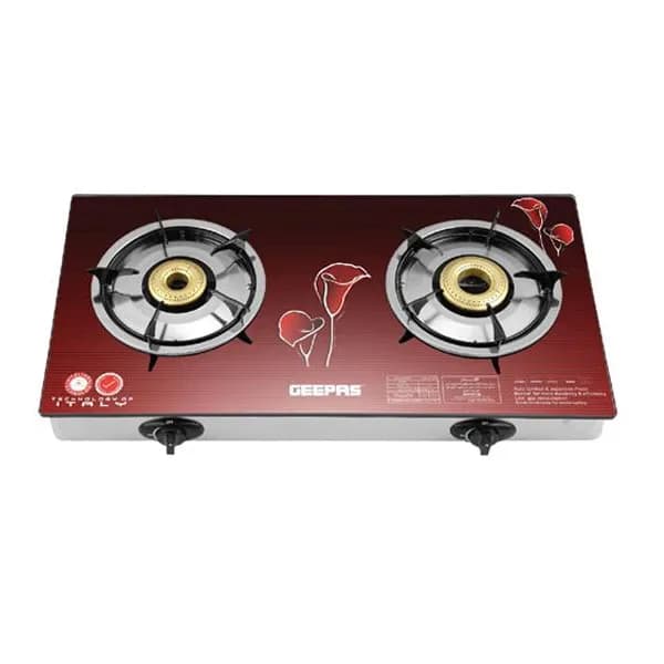 Geepas Gk5602 2 Burners Glass Top Gas Cooker