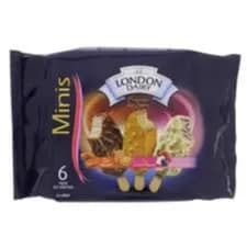 London Dairy Minis Almond Ice Cream Stick Multipack, 6x60ml