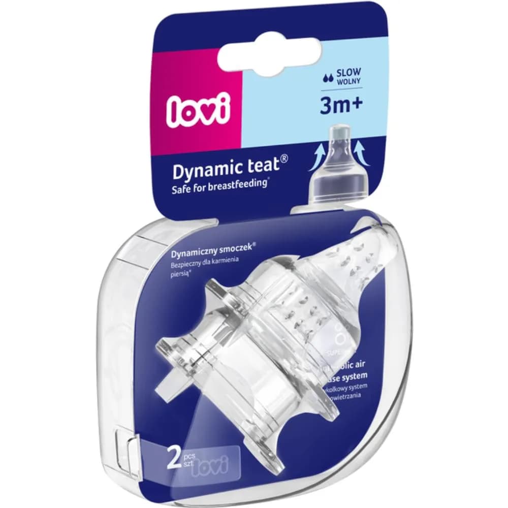 Lovi Dynamic Teat 3M+ Slow 2Pcs-18/750