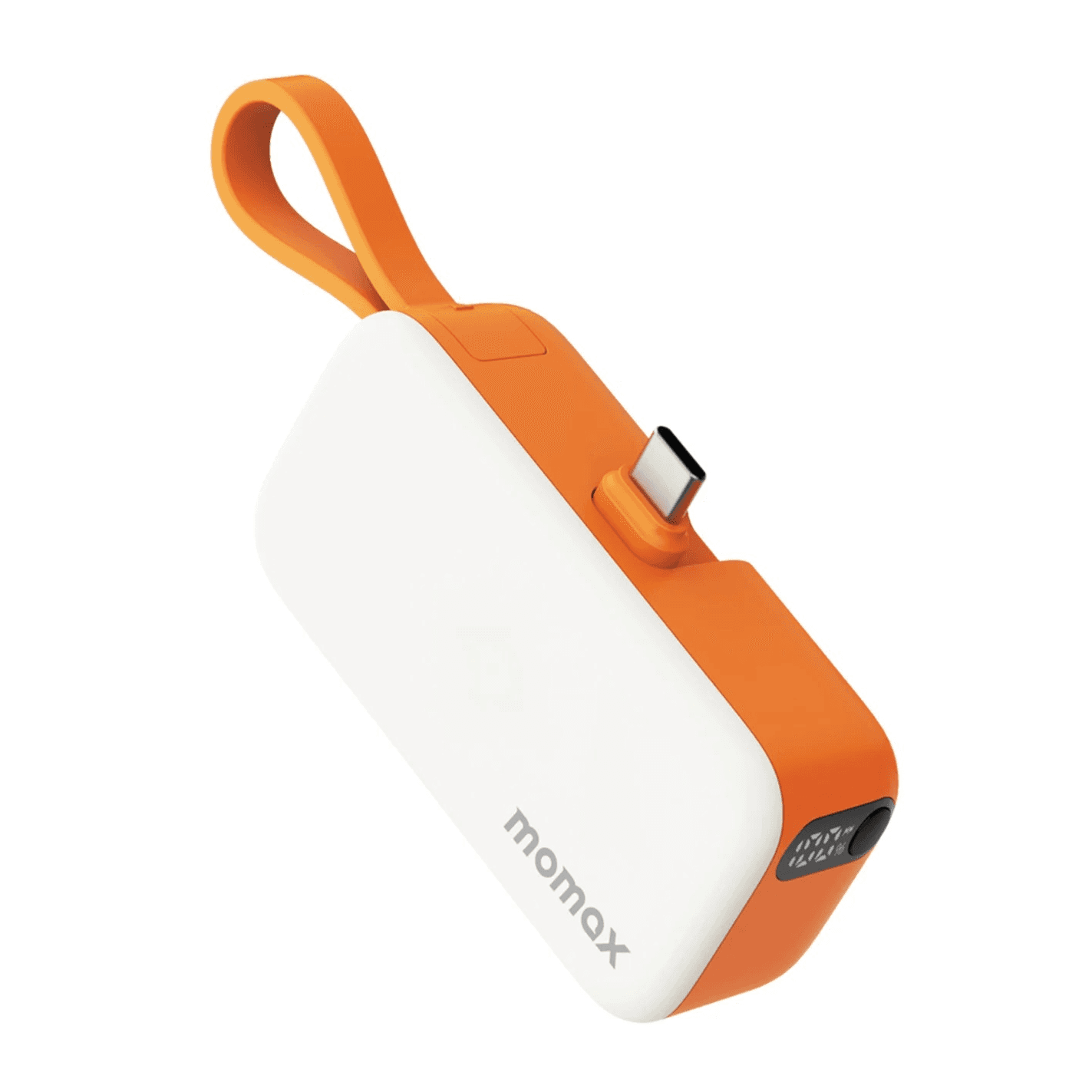 بطارية Momax Power / سعة 5000 Mah / تتوصل بالجوال مباشرة / مع مدخل + واير تايب سي مدمج / برتقالي