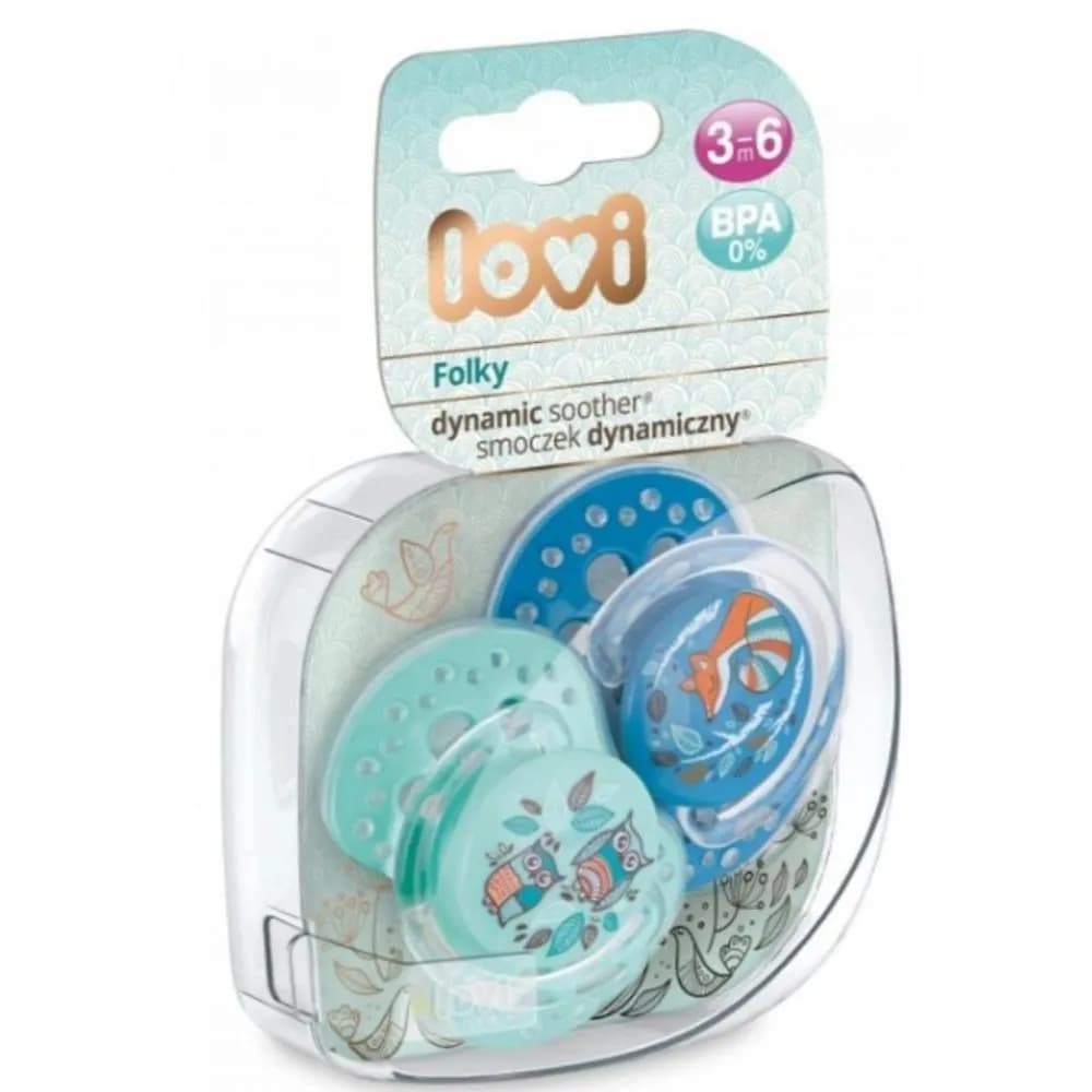 Lovi Folky Soother Boy 3-6M-2Pcs-22/842