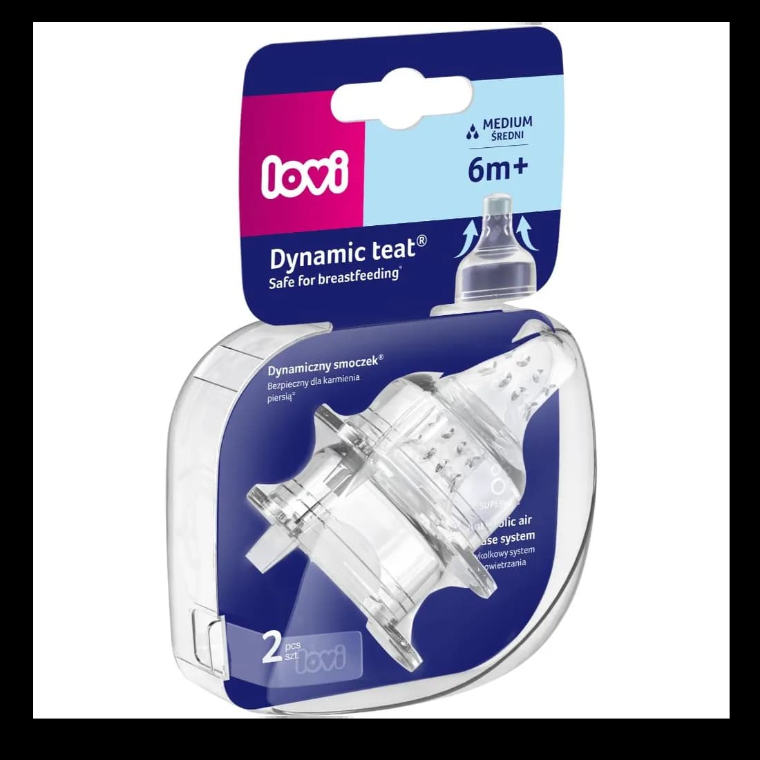 Lovi Dynamic Teat 6M+ Medium 2Pcs-18/751