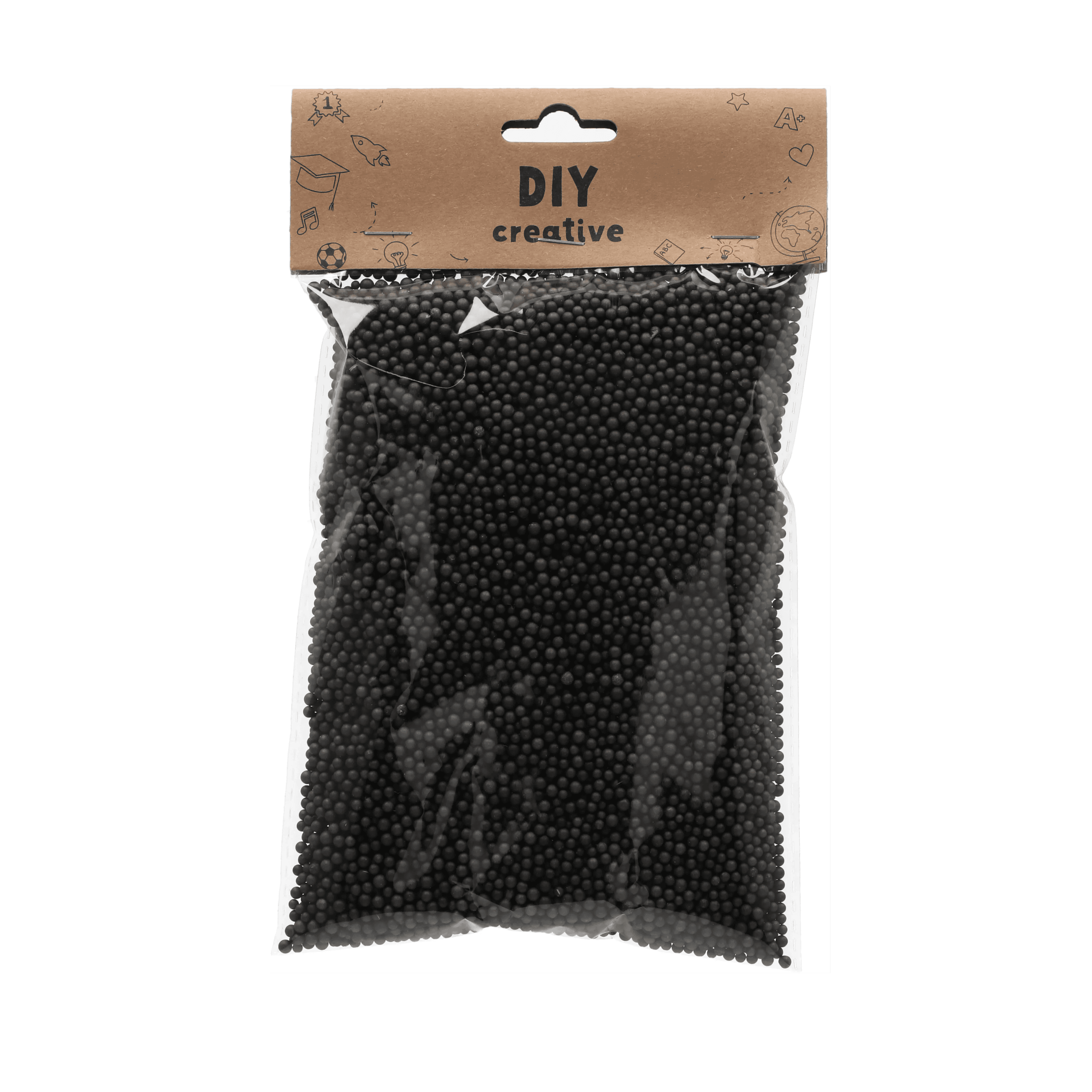Polystyrene Mini Ball Set Different Sizes Ø1-4 mm Black
