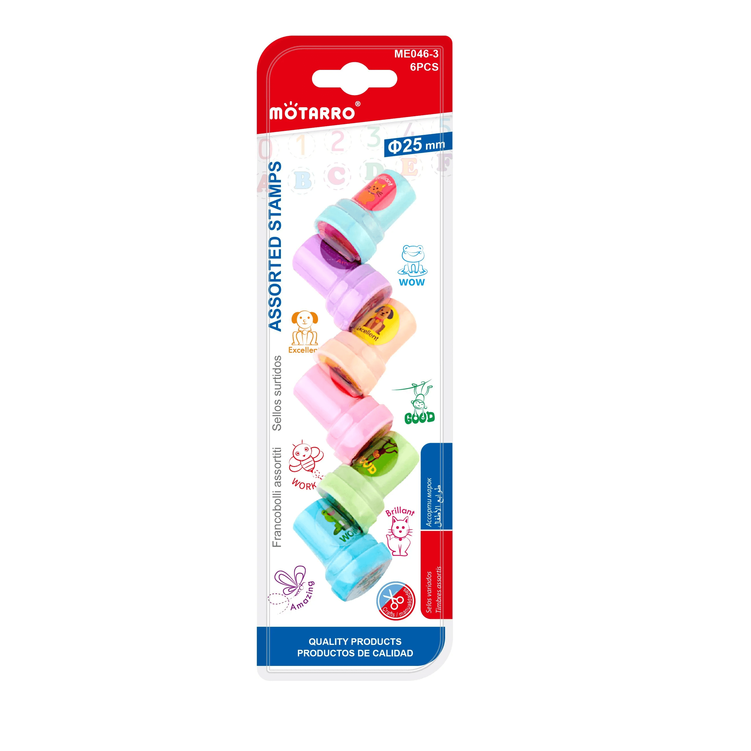 Stamps for Kids Set of 6pcs, Motivational Symbol Series Cute Shapes