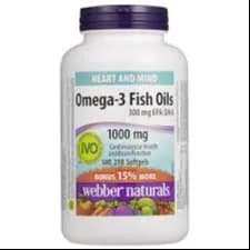 Webber  Naturals Omega 3 Fish Oil 1000 Mg 210 Softgels