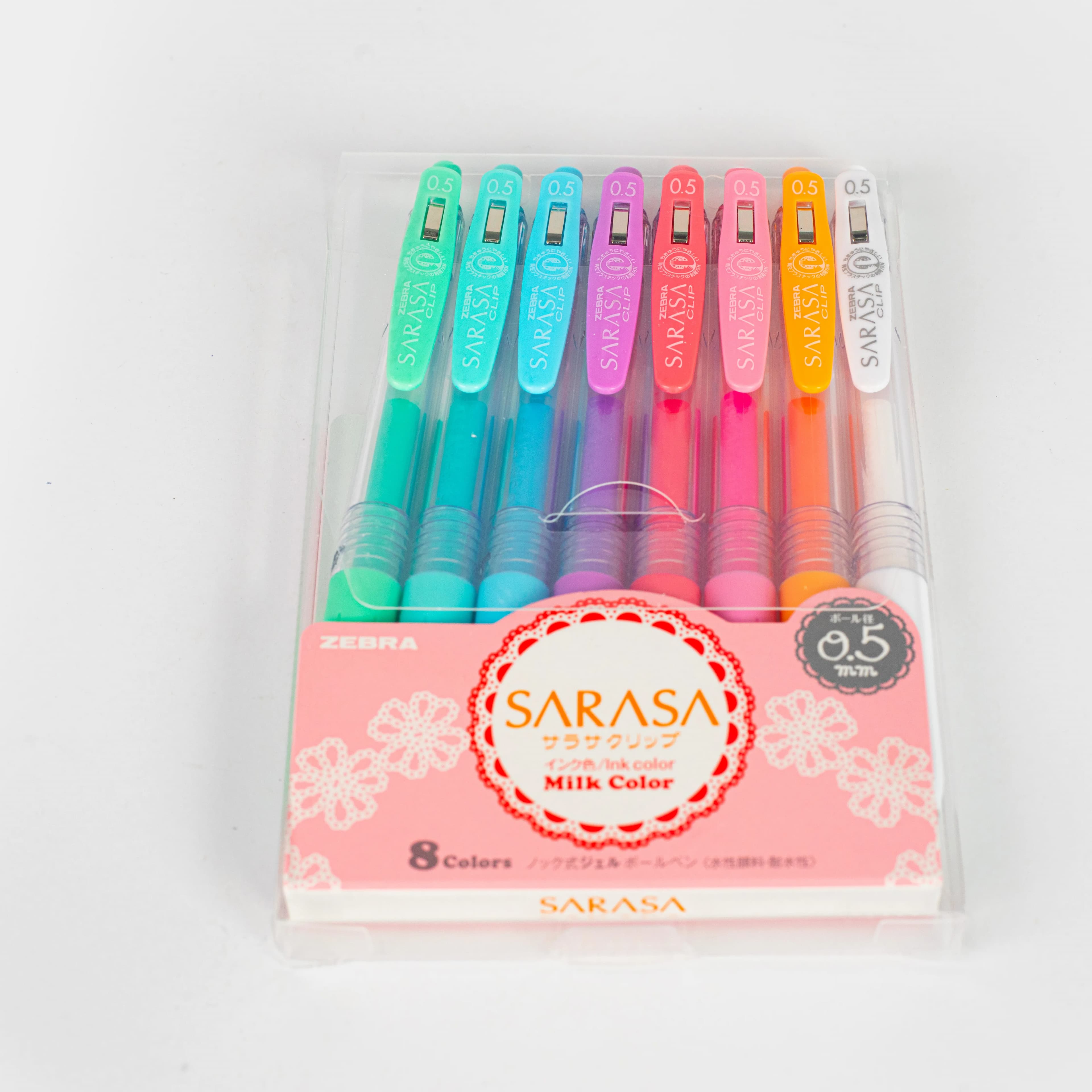 Zebra Sarasa Clip Milk Color Gel Pen - 8 Color Set 