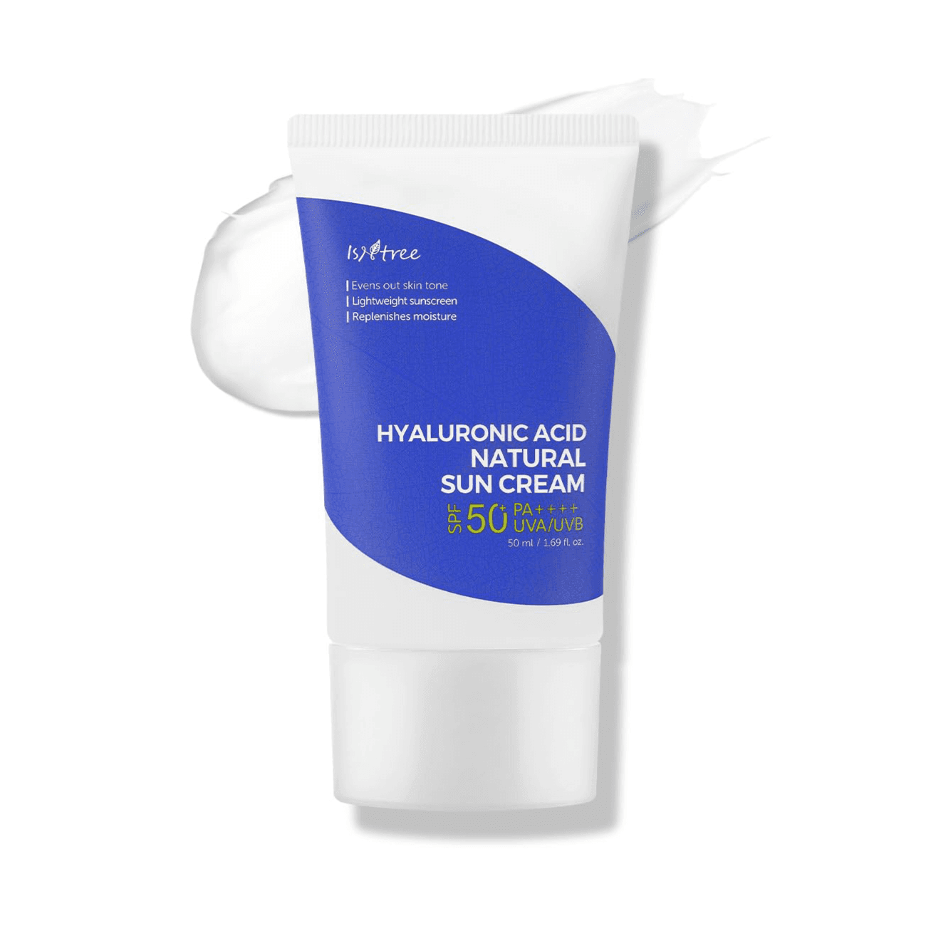 كريم الوقاية الشمسي الطبيعي بحمض الهيالورونيك من إيزنتري، بعامل حماية من الشمس SPF50 وتقييم PA++++، بسعة 50 مل.