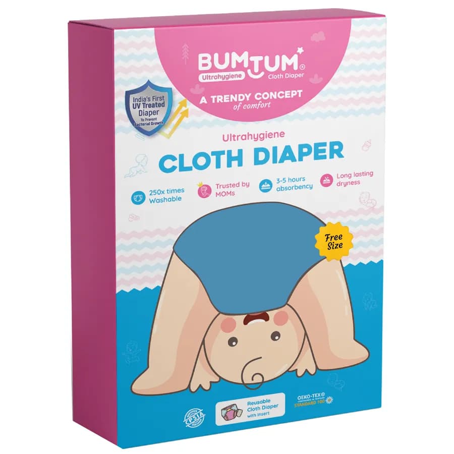 Bumtum Baby Cloth Diaper Free Size (Blue)