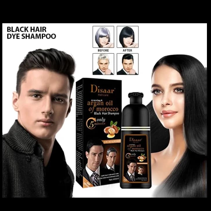 Dissar Instant Black Hair Deye Color Shampoo Easy To Use And Long Lasting 100% Grey Coverage In Minu