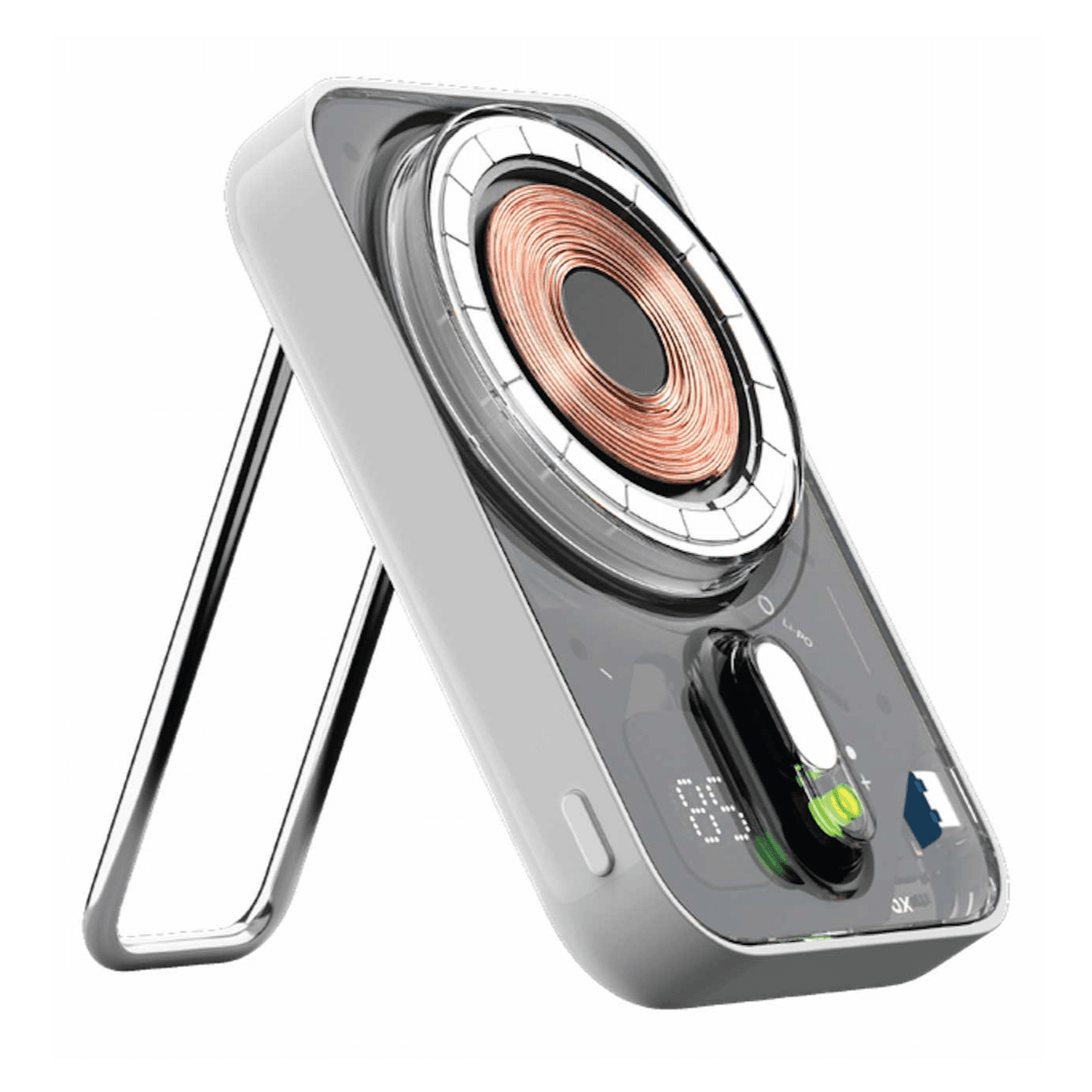 بطارية Power Flow المغناطيسية من Momax / تدعم Magsafe / مع ستاند مدمج / سعة 10 الاف Mah
