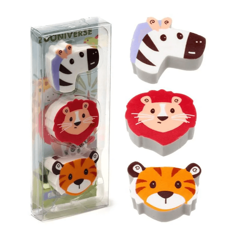 ZOONIVERSE 3 PIECE ERASER SET