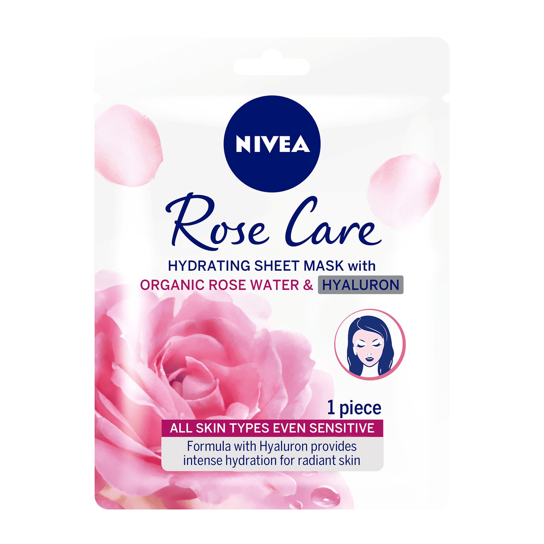 Nivea Rose Care Hydrating Face Sheet Mask Organic Rose Water