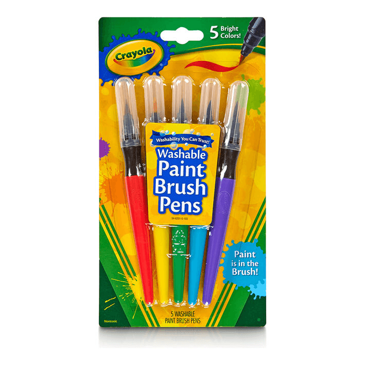Crayola 5Ct Washable No Drip Paint Brush Pens.