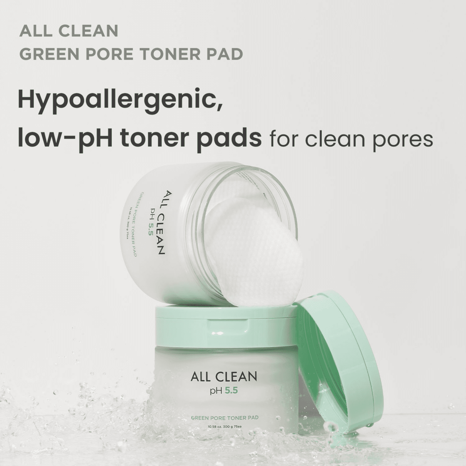أقراص تونر Heimish All Clean Green Pore بحجم 300 غرام وعددها 75 قرصًا.