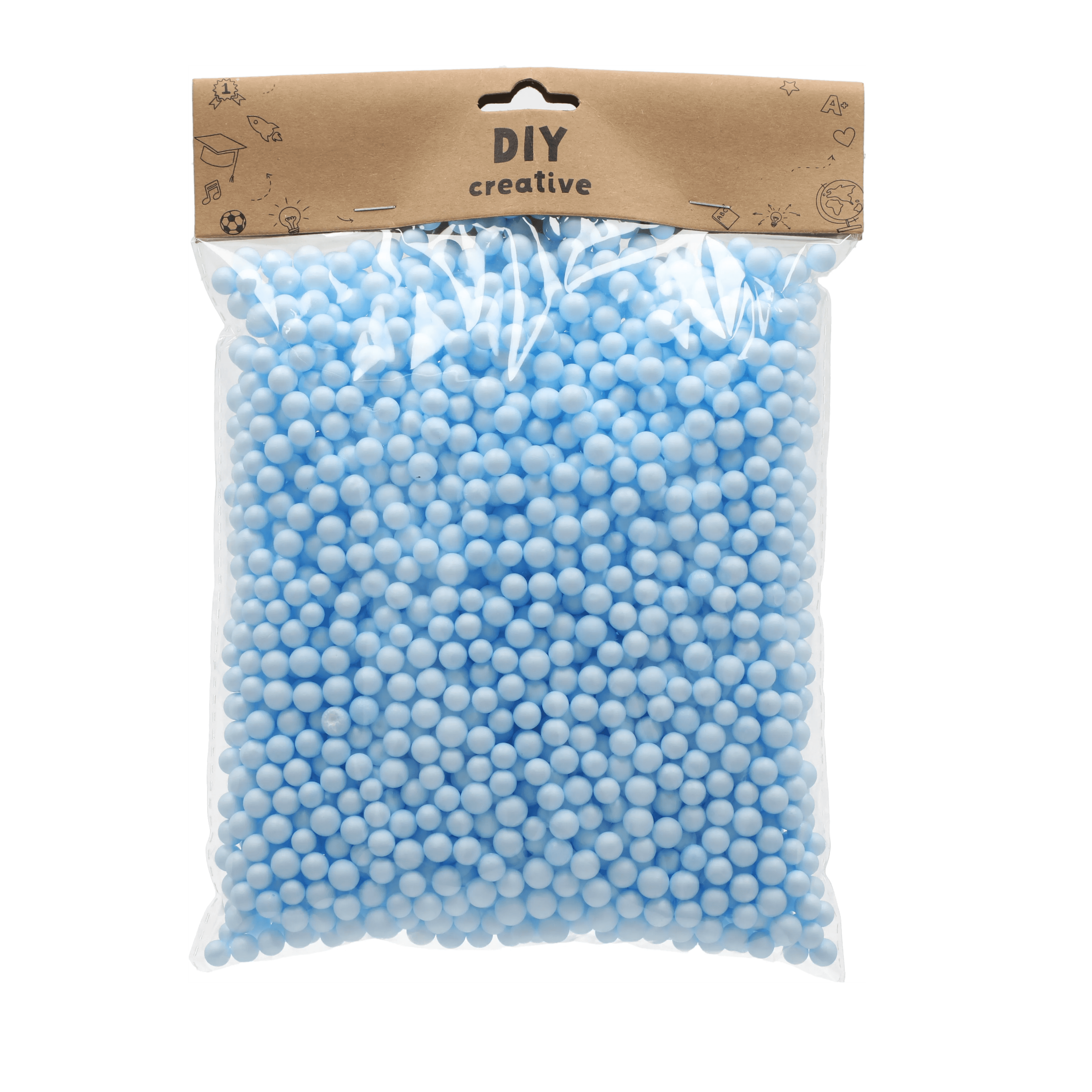 Polystyrene Mini Ball Set Different Sizes 0.7, 0.9 cm Blue