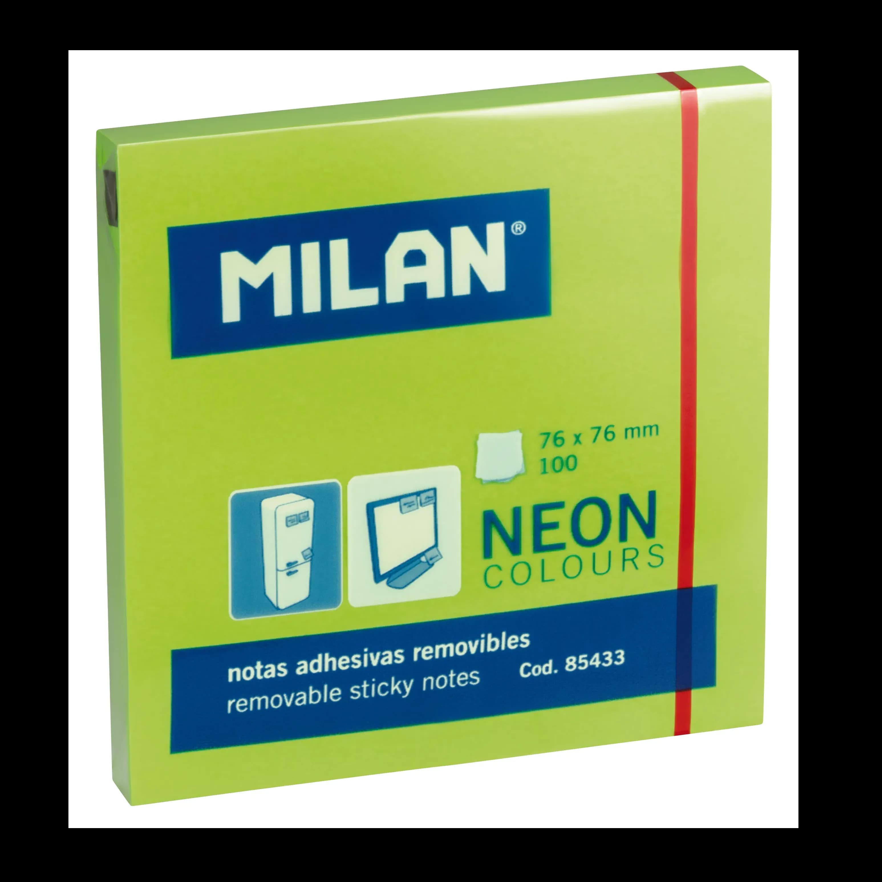 Pad 100 Fluo green adhesive notes 76 x 76 mm