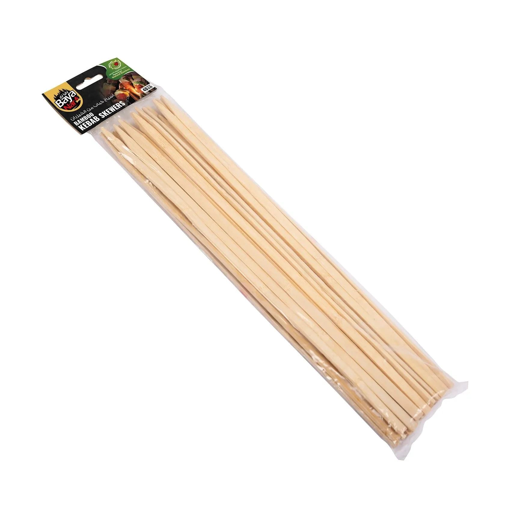 Baya Nar Bamboo Flat Kebab Skewers 40 Cm Pack Of 25