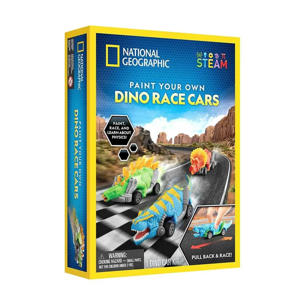 National Geographic Paint Your Own Dino Race Cars Stem Toy