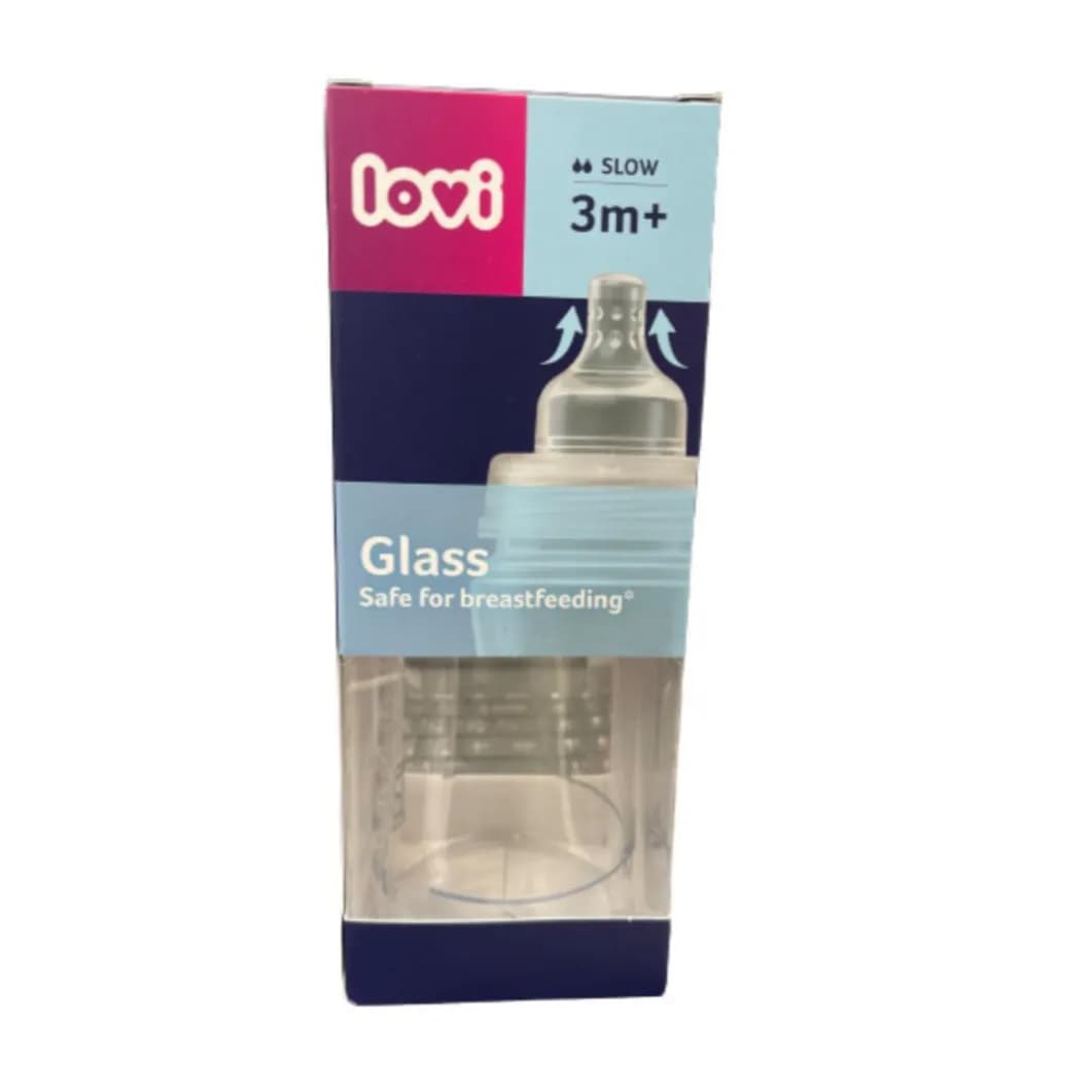 Lovi Glass Bottle Boy Slow 3M+250Ml-74/204