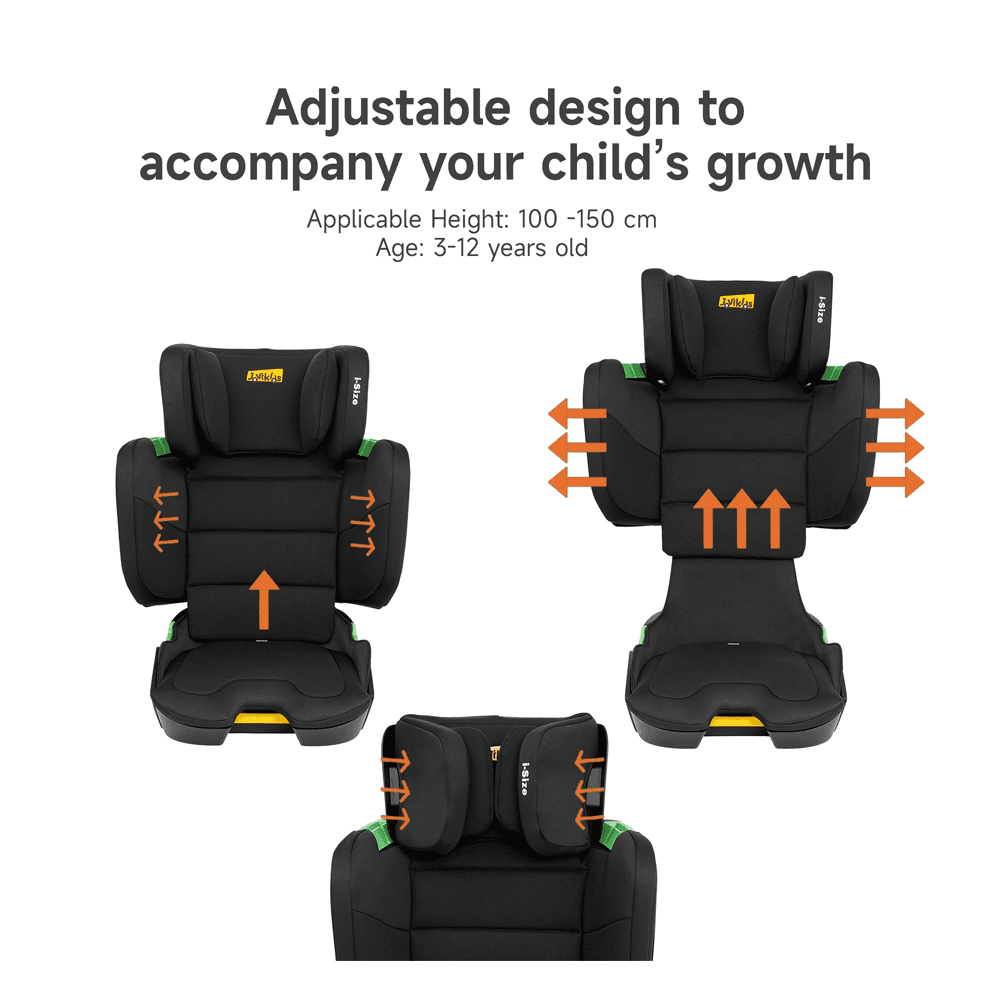 Jovikids Rober I-Size Booster Car Seat ISOFIX Cabin Size (Black)