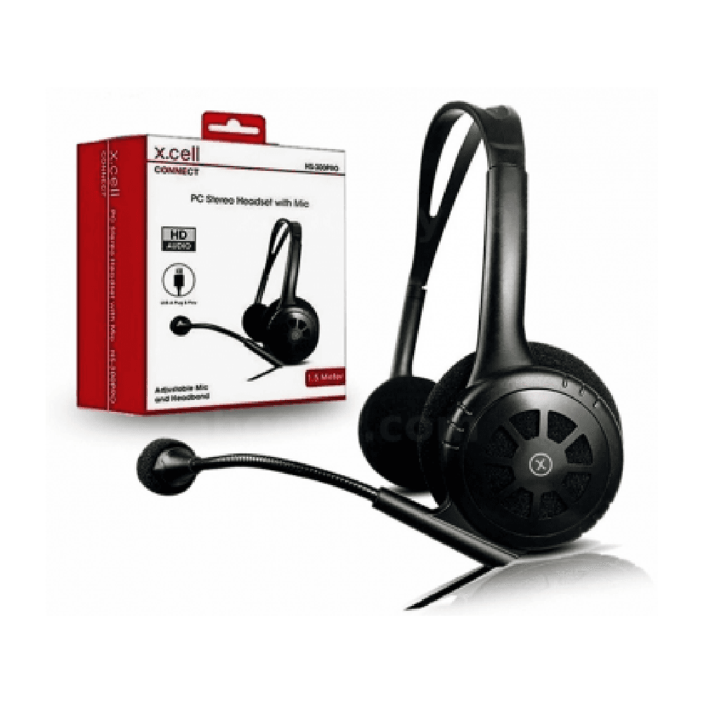 X.Cell USB Headset with Adjustable Mic and Headband (HS-300)