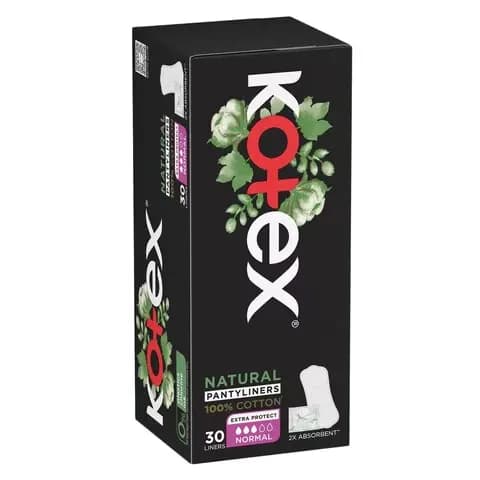 Kotex Sanitary Pad Natural Pantyliners Normal 30 Count