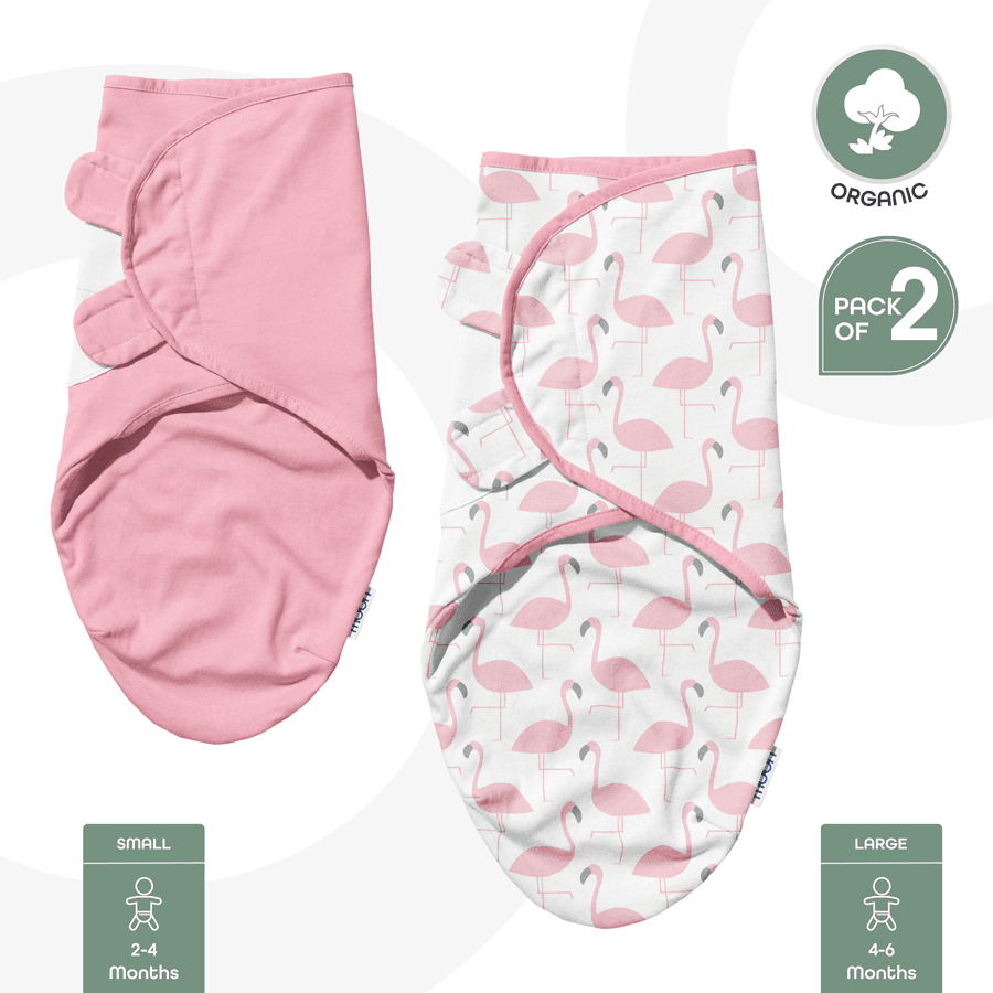 Moon Organic Swaddle (Flamingo Peach)