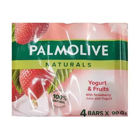 Palmolive Naturals Radiant Softness Soap Strawberry and Yoghurt 90g×4