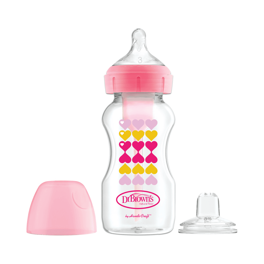 Dr.Browns Pp W N Options+Hearts Bottle W/ Sippy Spout 270Ml (Pink) Pack Of 1