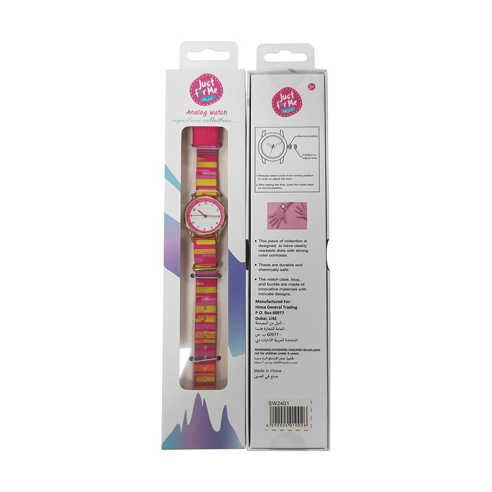 Just For Me Lines Analog Watch With Fabric Strap
