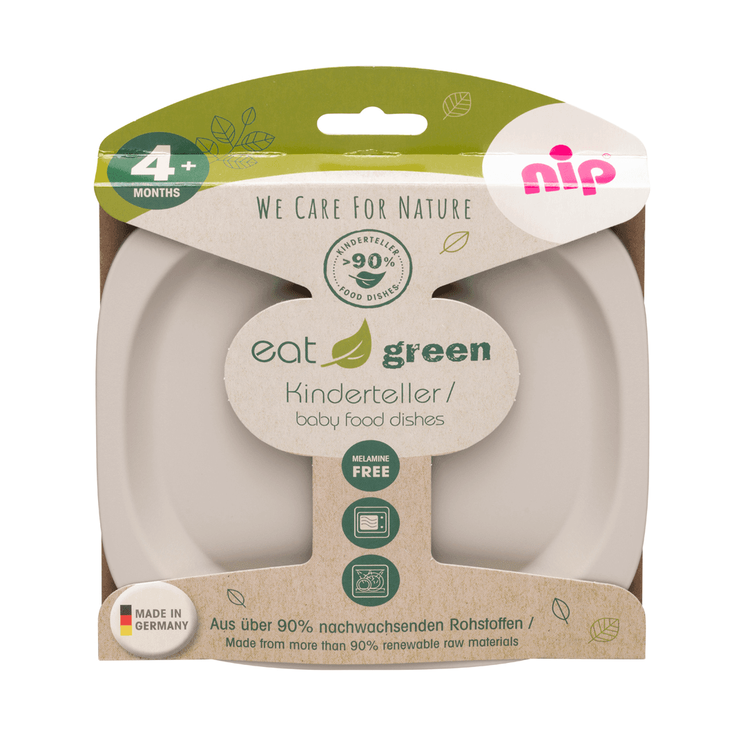 Nip Eco-Friendly Baby Food Plate for Toddlers Pack of 2 (Grey)