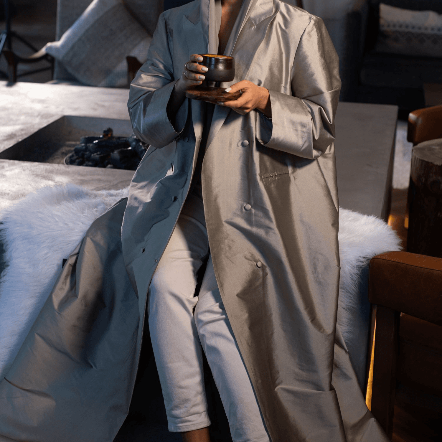 Abaya code 34 - light Grey